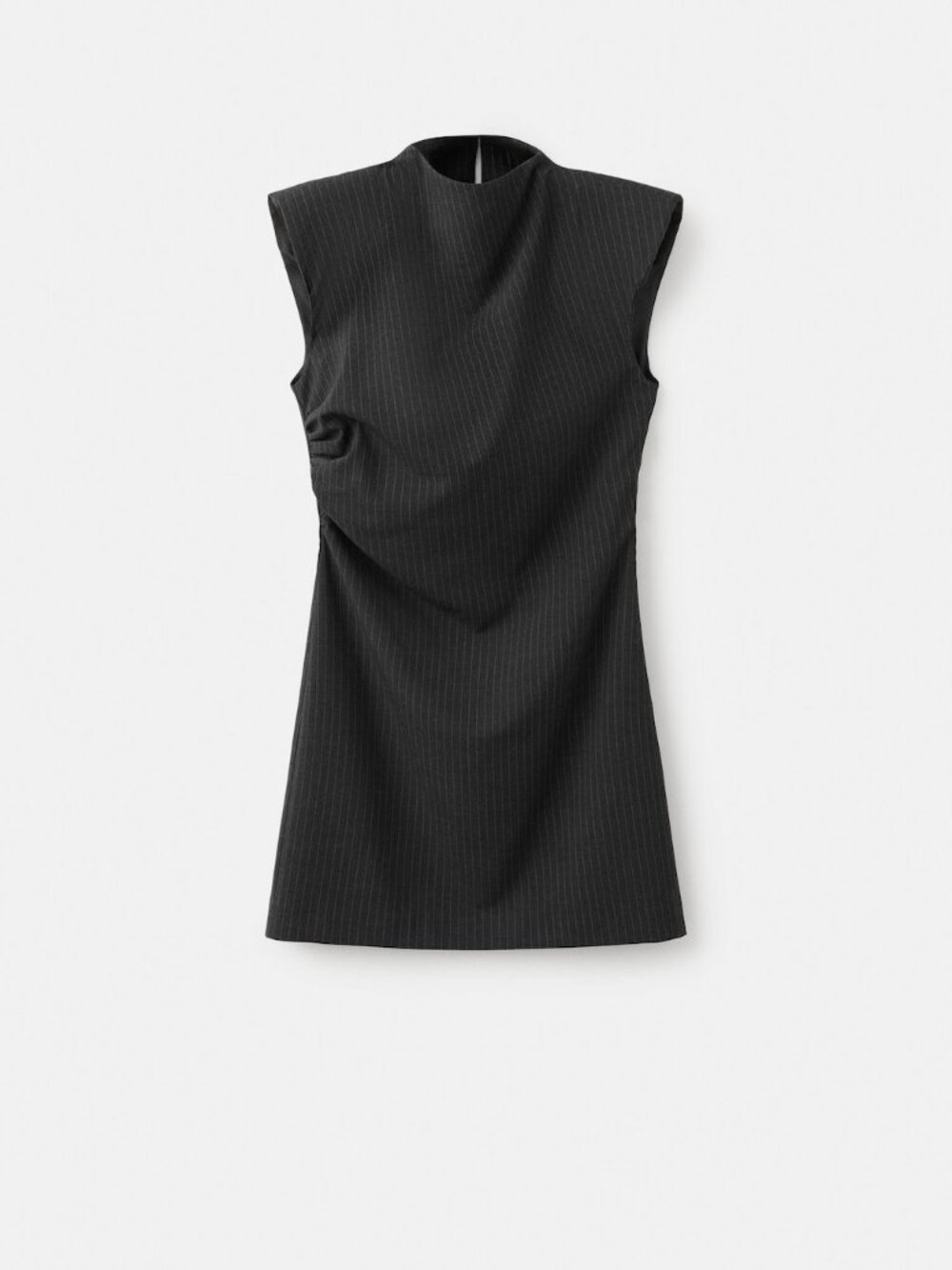 Pinstripe dress with cut-out